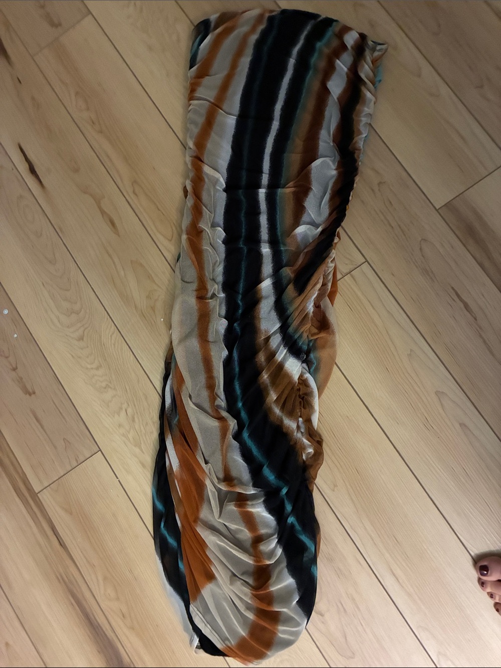 See You Monday Strapless Maxi Dress in Brown, Black, Cream and Teal